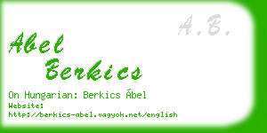 abel berkics business card